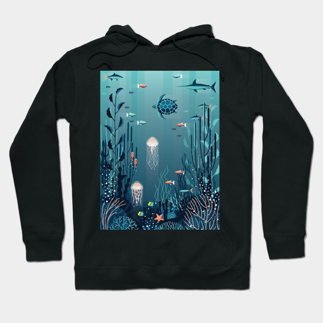 Marine Life Hoodie by lanaxxart